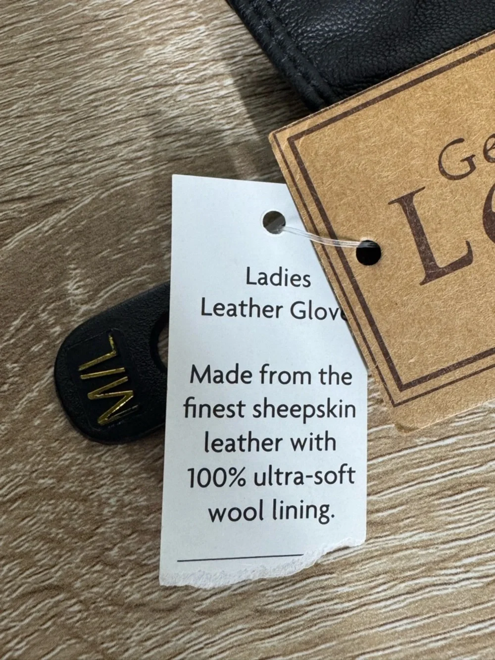 Ladies Size M/L Black Genuine Leather Lined Gloves